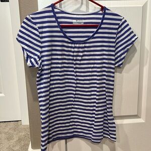 Blue and white striped shirt